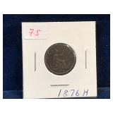 1876 H -  UK Farthing