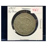 1933 UK Silver Half Crown