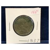 1837 - UK Half Penny