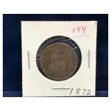 1872 - UK Half Penny