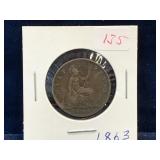 1863 - UK Half Penny