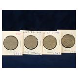 1961, 62, 63, 64 UK  Nickel Two Shillings Coins