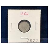 1877 UK Silver 3 Pence