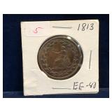 1813 UK  GB Walthamston Half Penny