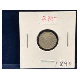 1890 UK Silver 3 Pence