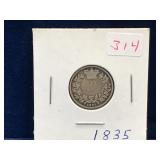 1835 UK Silver Six Pence