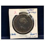 1806 UK One Penny Trade Token