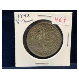 1942 UK Silver Half Crown
