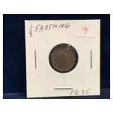 1835 UK 1/3 Farthing