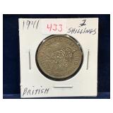 1941 UK Silver Two Shillings