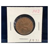 1871 - UK Half Penny