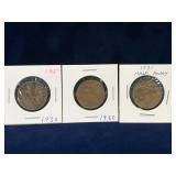 1930, 30, 31 - UK Half Penny coins (1 money)