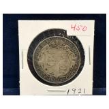 1921 UK Silver Half Crown