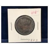 1843 - UK Half Penny