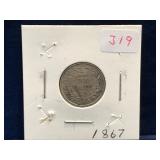 1867 UK Silver Six Pence