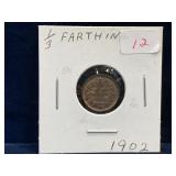1902 UK 1/3 Farthing