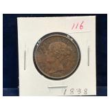 1838 - UK Half Penny