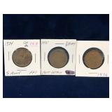1934, 35, 36 - UK Half Penny coins (1 money)
