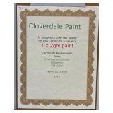 Cloverdale Paint Certificate for 1 x 2gal of Paint