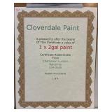Cloverdale Paint Certificate for 1 x 2gal of Paint
