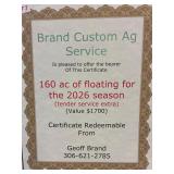 1600 acre of floating $1700 Certificate