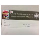 Ottenbreit's Meats $200 Gift Certificate