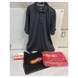 Golf shirt. Size XL. Blanket in a bag.