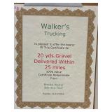 30 yds of Gravel $700 certificate