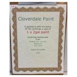 Cloverdale Paint Certificate for 1 x 2gal of Paint
