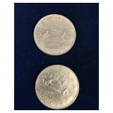 Canadian Voyageur Nickel Dollars 1976, 2 Coins