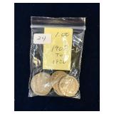 ten Canadian Silver Ten Cent Pcs 1907 to 1930