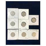 8- 1927, 31, 37 Canadian Nickels