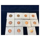eleven 1944-1996 USA Pennies