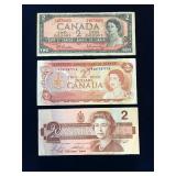 1954, 1974, 1986  Bank of Canada $2 Bank Notes