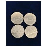 Canadian Voyageur Nickel Dollars 1980, 4 Coins