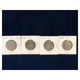 1974, 75, 76, 77  Canadian Nickel Half Dollars