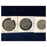 1968, 69, 70 Canadian Nickel Dollars