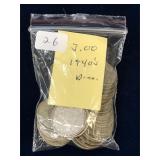 30 Canadian Silver Ten Cent Pcs 1940's