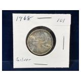 1968 Canadian Silver 25 Cent Piece
