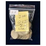 30 Canadian Silver Ten Cent Pcs QUE II era