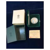 1988 Olympic Skiing 1 Silver Troy Oz $20 Coin