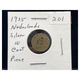 1925 Nederlands Silver 10 Cent Piece