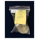 17 Can Silver 25 Cent Pcs 1953 to 1959  $4.25