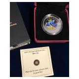 2010 Blue Jay coloured 25 Cent Piece