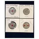 2004, 06, 08, 10 Commemorative  Canadian Quarters