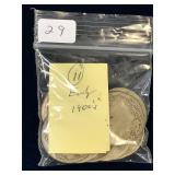 11 Can Silver 25 Cent Pcs Early 1900's  $2.75