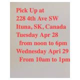 Pick Up Dates and Times