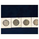 1979, 82, 82, 86  Canadian Nickel Half Dollars