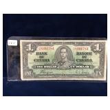 1937 Bank of Canada $1 Bank Note  Coyne/Towers