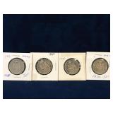 1968, 69, 69,  70 Canadian Nickel Half Dollars